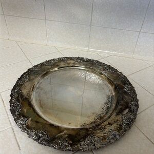 Godinger Silver Art Co Silver Plate Grape Leaf Pattern Platter Serving Tray